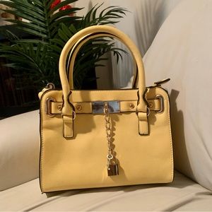NWT Charming Charlie Faux Leather Padlock Small Satchel Bag
